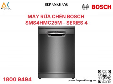 Máy rửa chén bát độc lập Bosch SMS4HMC25M Series 4 màu đen - Nhập khẩu Ba Lan 